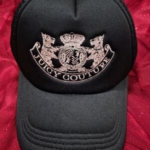 Juicy Couture Black Cap with Pink Embroidered Crest
